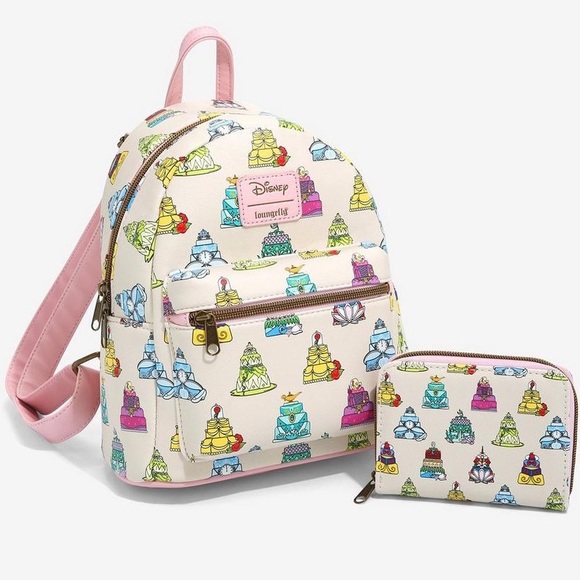 Loungefly Handbags - Loungefly Disney Princess Cakes Mini Backpack and Wallet set